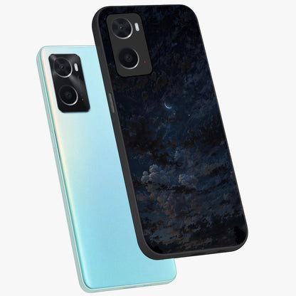 Lunar Veil Silence Glass Case displayed in angled mockup highlighting soft lunar design with peaceful celestial aesthetic.