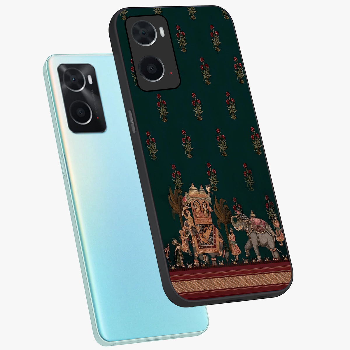 Macmerise Glass Case displayed in angled mockup highlighting trendy graphic design with sleek aesthetic style.