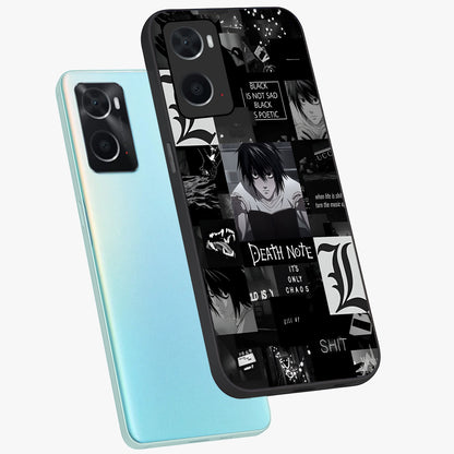 Midnight Chaos Mind Glass Case displayed in angled mockup highlighting chaotic artistic design with dramatic midnight aesthetic.