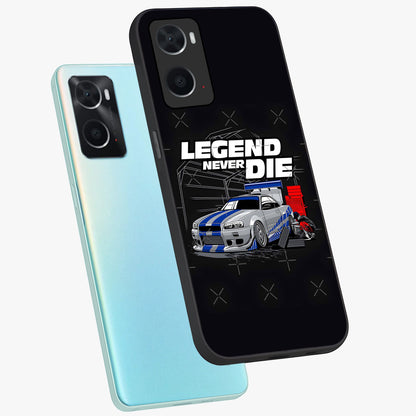 Midnight Racing Legacy Glass Case displayed in angled mockup highlighting dynamic automotive design with bold midnight aesthetic.