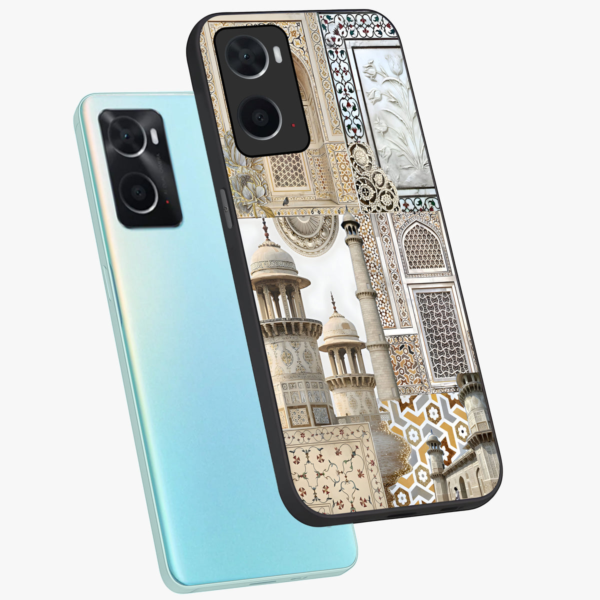 Mughal Marble Legacy Glass Case displayed in angled mockup highlighting elegant heritage marble artwork with royal aesthetic.