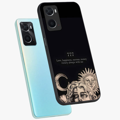 Mystic Victory Aura Glass Case displayed in angled mockup highlighting energetic aura design with bold mystical aesthetic.
