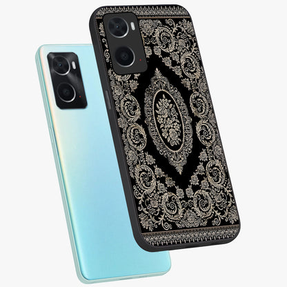 Noir Bloom Elegance Glass Case displayed in angled mockup highlighting refined flower design with stylish noir aesthetic.