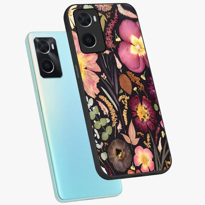 Petal Dream Tapestry Glass Case displayed in angled mockup highlighting decorative petal pattern with elegant botanical aesthetic.