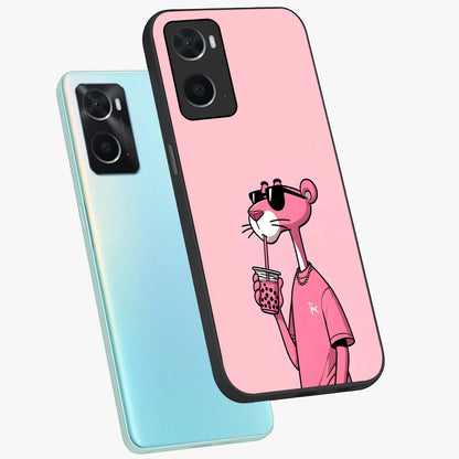Pink Panther Glass Case displayed in angled mockup highlighting playful cartoon character design with vibrant pink aesthetic.