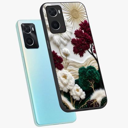 Radiant Bloom Elegance Glass Case displayed in angled mockup highlighting graceful floral design with radiant aesthetic style.