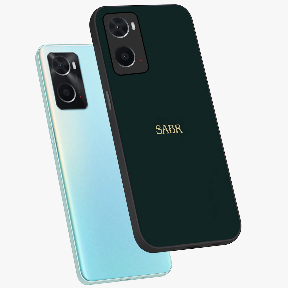 Sabr Minimal Patience Glass Case displayed in angled mockup highlighting simple inspirational design with clean aesthetic style.