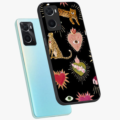 Sacred Jungle Heart Glass Case displayed in angled mockup highlighting lush tropical design with natural aesthetic style.