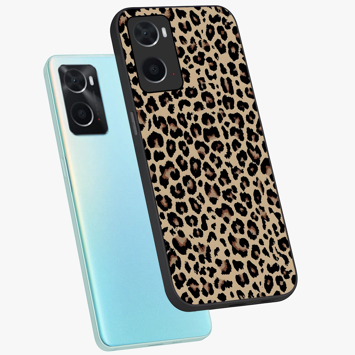 Savage Chic Pattern Glass Case displayed in angled mockup highlighting bold fashion inspired design with chic aesthetic.