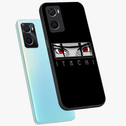 Scarlet Gaze Dominance Glass Case displayed in angled mockup highlighting intense visual design with bold scarlet aesthetic.