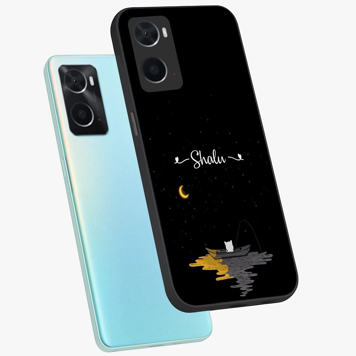 Silent Night Row Glass Case displayed in angled mockup highlighting peaceful evening design with dreamy night aesthetic.