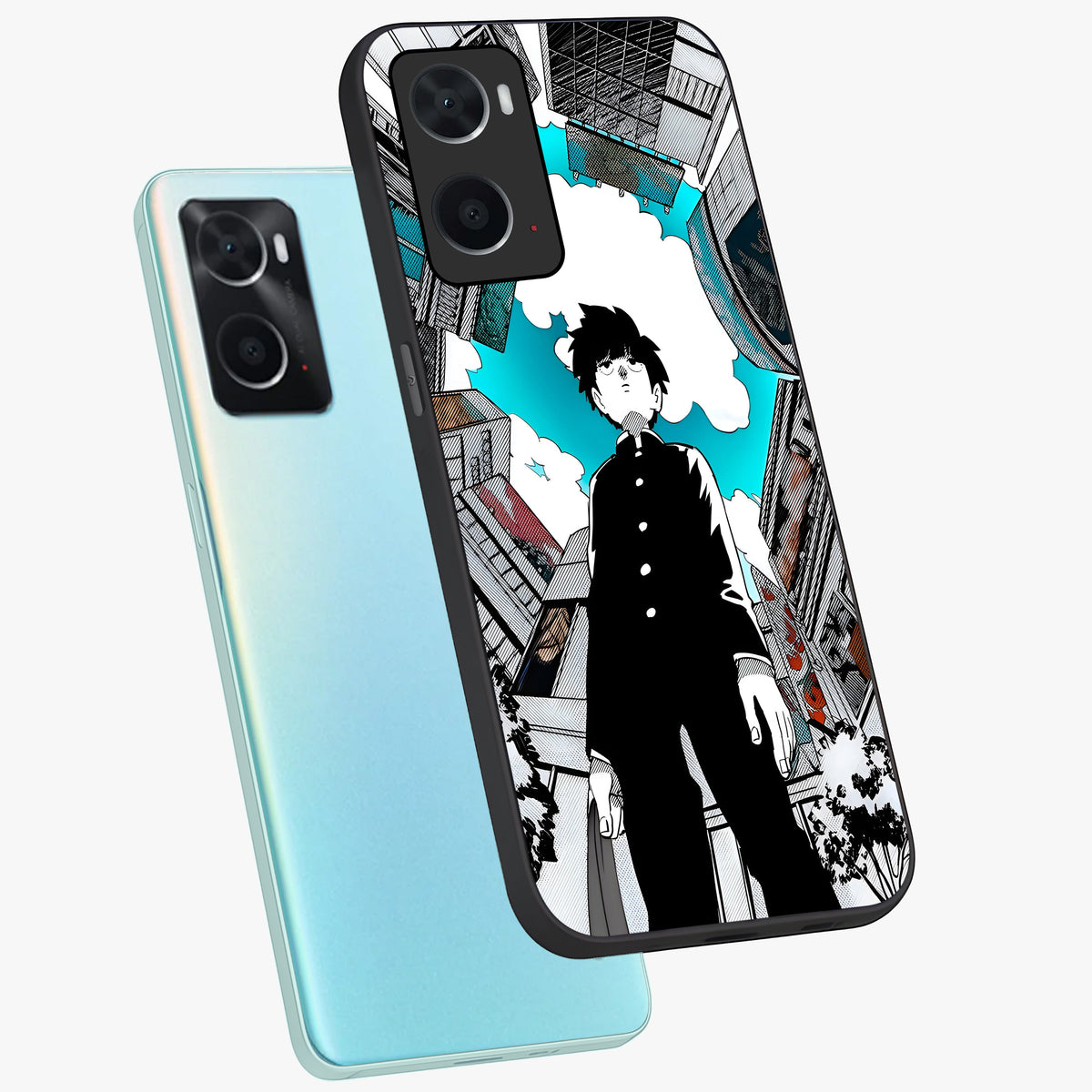 Silent Psychic Awakening Glass Case displayed in angled mockup highlighting spiritual awakening design with cosmic aesthetic.