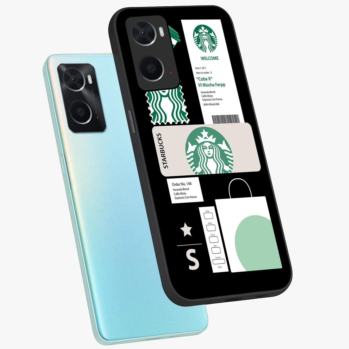Starbucks Mocha Glass Case displayed in angled mockup highlighting stylish mocha themed design with cozy café aesthetic.
