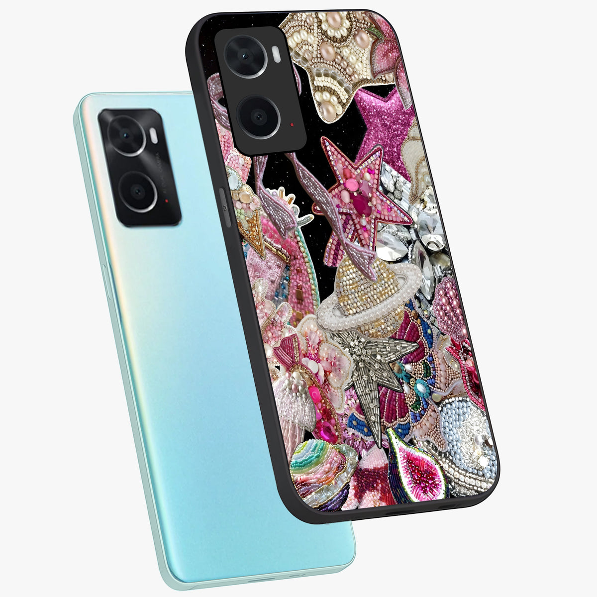 Starlit Jewel Dream Glass Case displayed in angled mockup highlighting glowing celestial jewel design with dreamy aesthetic.