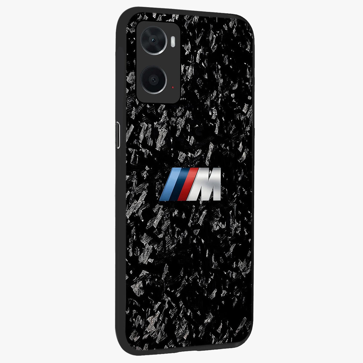 Carbon Speed Mark Glass Case upright view showcasing modern carbon speed graphic with bold automotive theme.