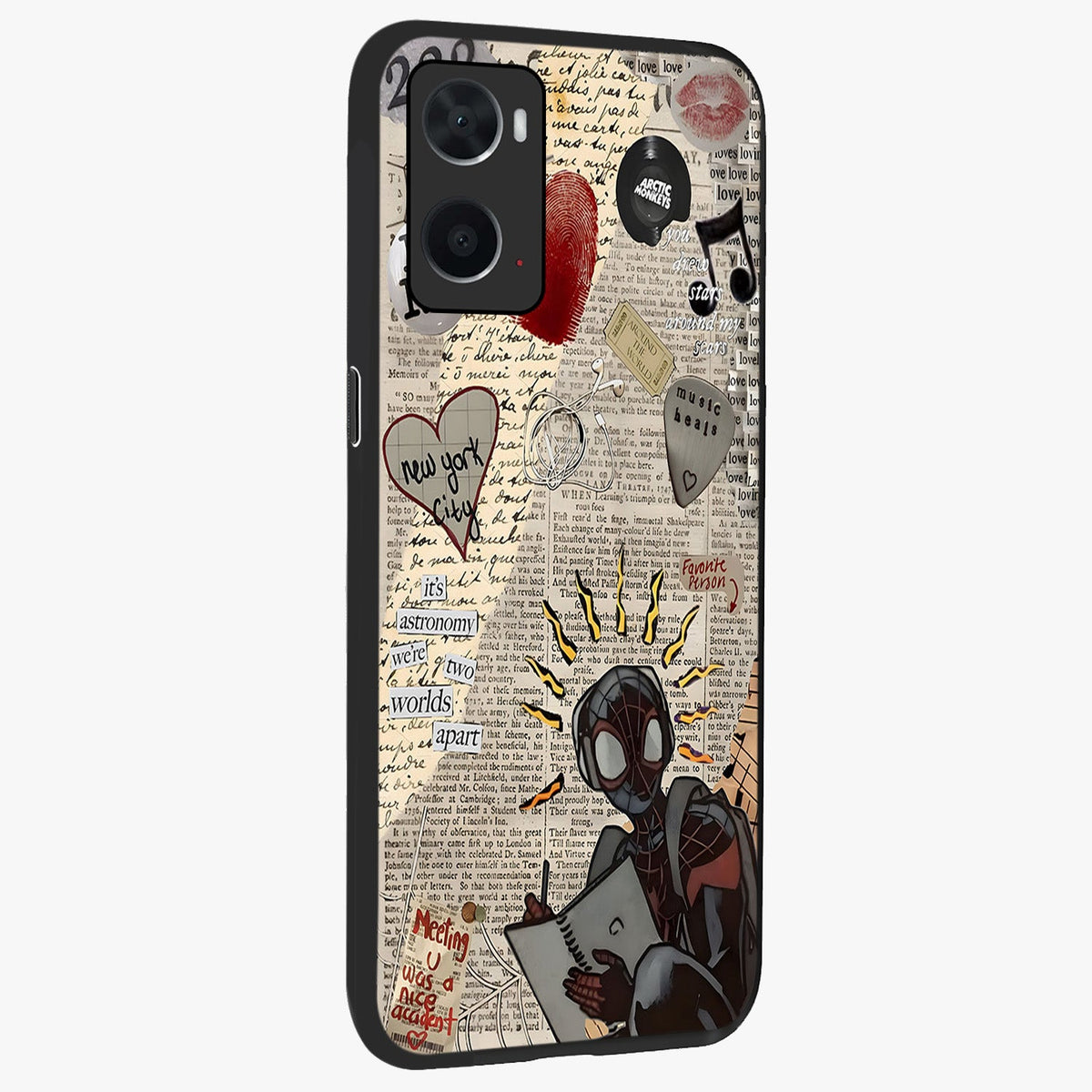 City Dream Sketch Glass Case upright view showcasing urban skyline artwork with stylish hand drawn design.
