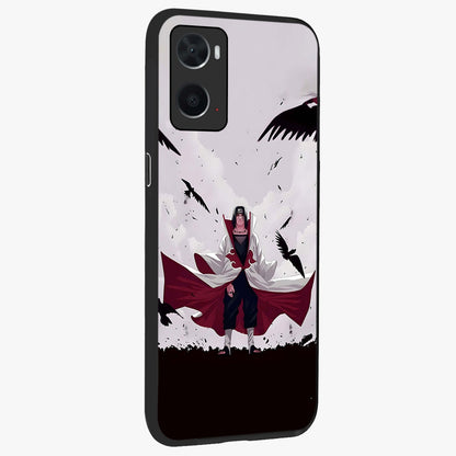 Crimson Crow Ascension Glass Case upright view showcasing dramatic crow artwork with bold gothic theme.