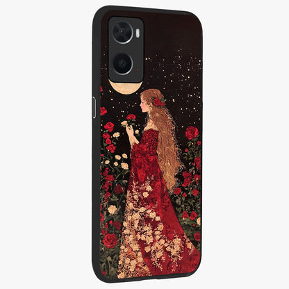 Crimson Dreams Glass Case upright view showcasing dreamy red toned artwork with modern aesthetic style.