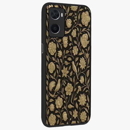 Golden Evil Eye Mandala Glass Case upright view showcasing decorative evil eye mandala artwork with spiritual aesthetic style.