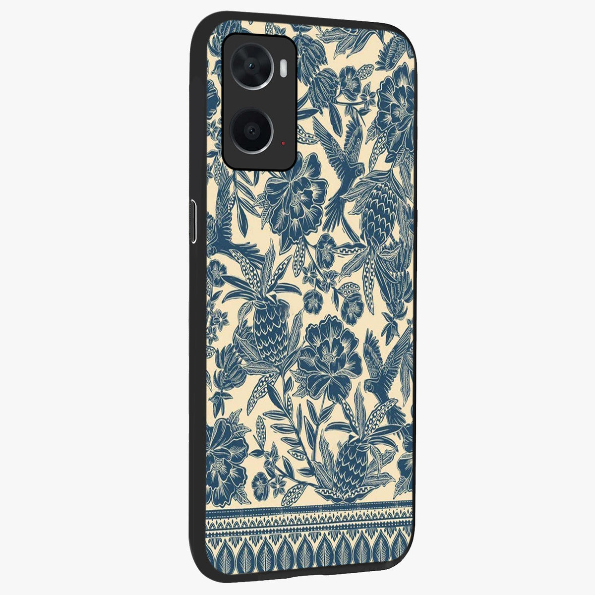Heirloom Wild Bloom Glass Case upright view showcasing delicate wildflower artwork with timeless floral theme.