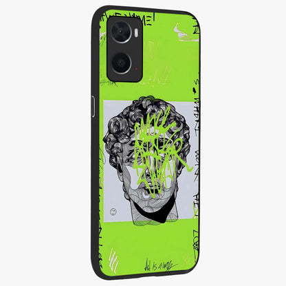 Neo Graffiti Rebellion Glass Case upright view showcasing colorful graffiti artwork with bold modern street style.