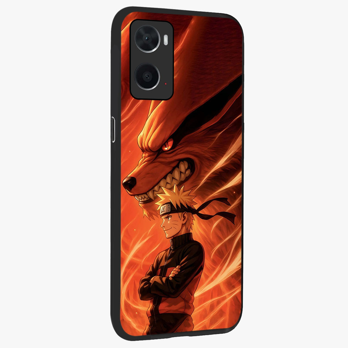 Nine Tails Legacy Glass Case upright view showcasing dramatic nine-tails artwork with intense anime themed design.