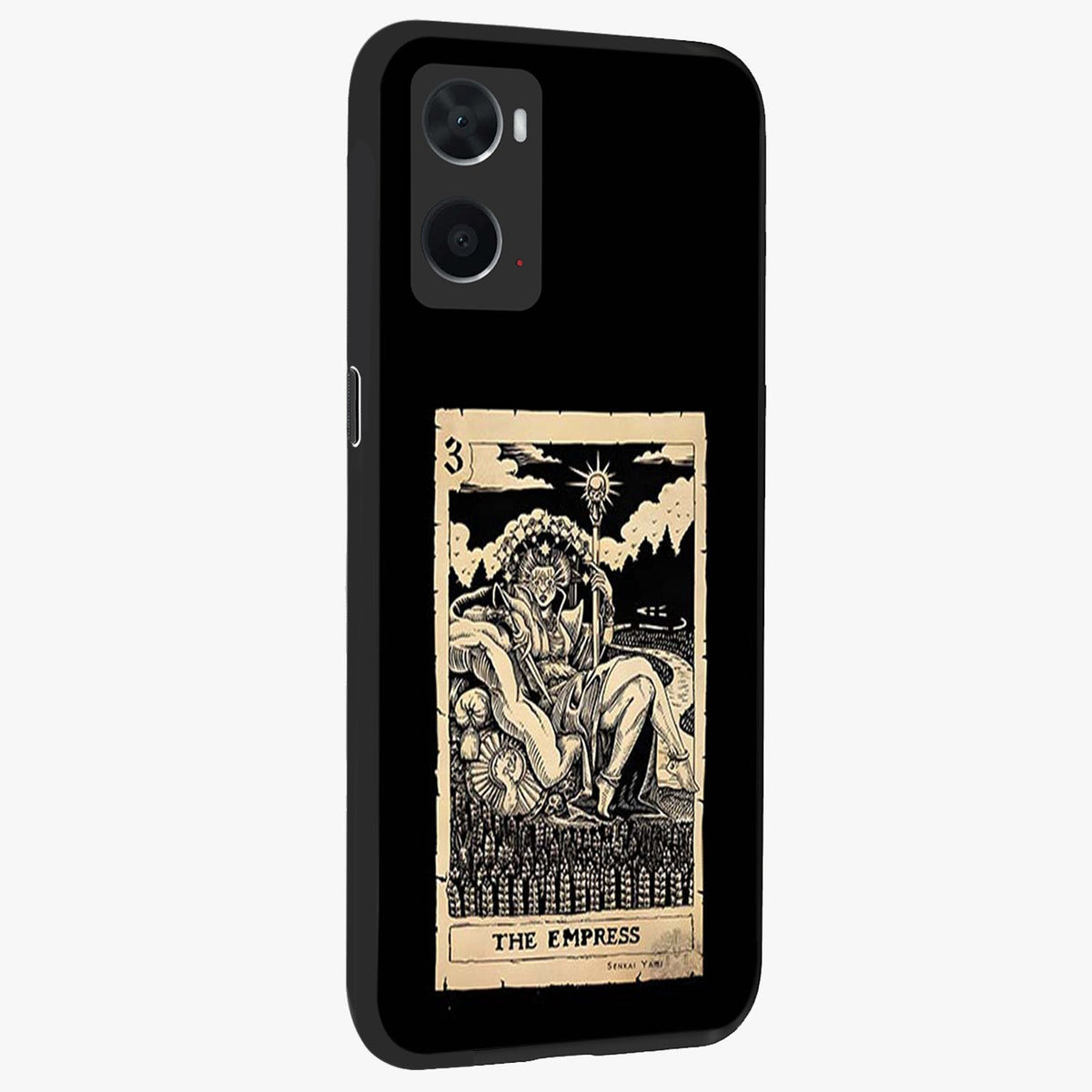 The Empress Glass Case upright view showcasing powerful empress themed artwork with luxurious artistic theme.
