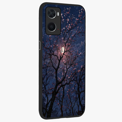 Twilight Sakura Serenade Glass Case upright view showcasing beautiful cherry blossom artwork with serene evening theme.