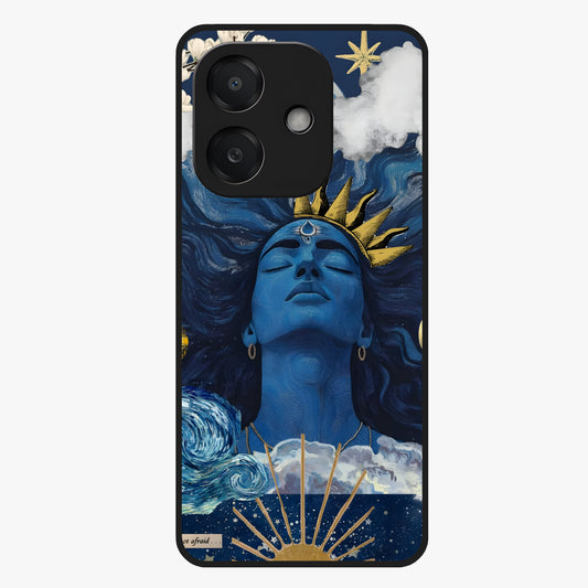 Aesthetic Lord Shiva Glass Case showing flat back view with divine Shiva artwork and glossy glass finish.