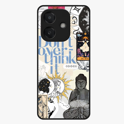 Ethereal Thoughts Glass Case showing flat back view with dreamy artistic artwork and glossy glass finish.