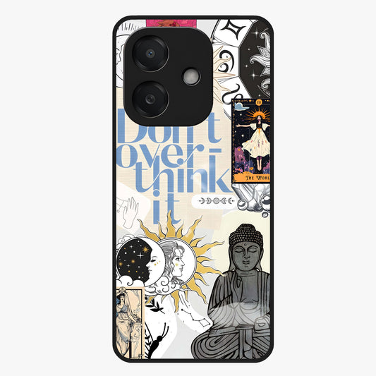 Ethereal Thoughts Glass Case showing flat back view with dreamy artistic artwork and glossy glass finish.