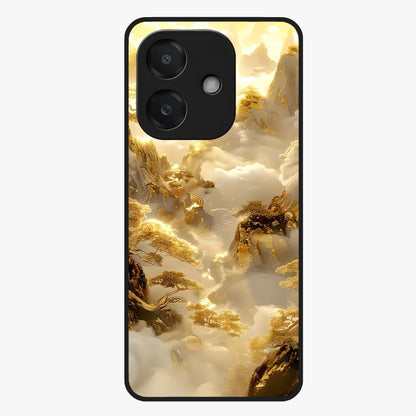 Gates Of Illumination Glass Case showing flat back view with mystical illuminated gate artwork and glossy glass finish.