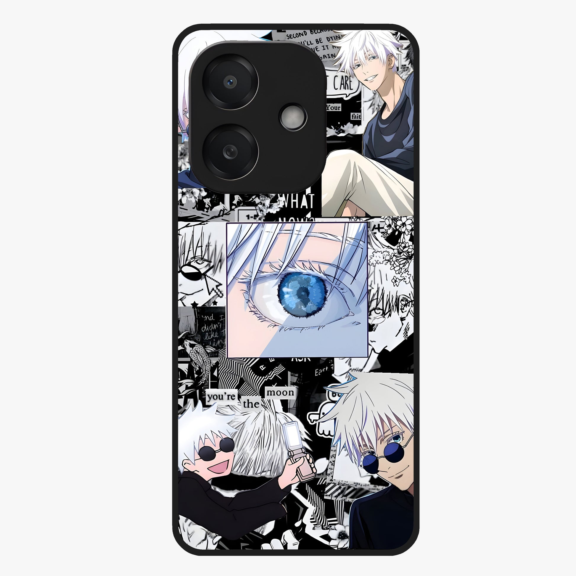 Infinity Sorcerer Chaos Glass Case showing flat back view with mystical sorcerer themed artwork and glossy glass finish.