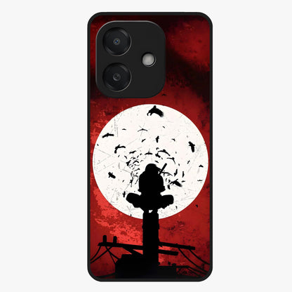 Itachi Limited Edition Naruto Anime Glass Case showing flat back view with iconic anime character artwork and glossy glass finish.