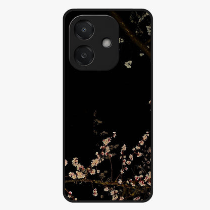 Petal Moon Light With Custom Name Glass Case showing flat back view with floral moonlight artwork and personalized name design.