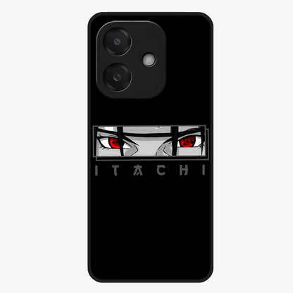 Scarlet Gaze Dominance Glass Case showing flat back view with striking red themed artwork and glossy glass finish.