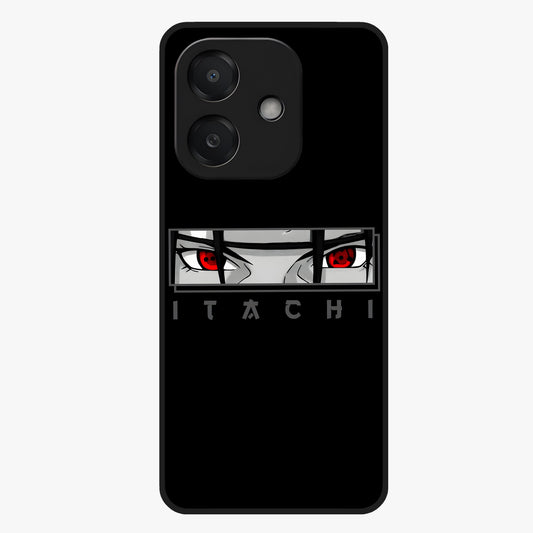 Scarlet Gaze Dominance Glass Case showing flat back view with striking red themed artwork and glossy glass finish.