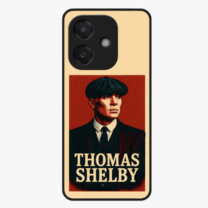 Vintage Mafia Authority Glass Case showing flat back view with bold vintage mafia inspired artwork and glossy glass finish.