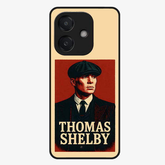 Vintage Mafia Authority Glass Case showing flat back view with bold vintage mafia inspired artwork and glossy glass finish.