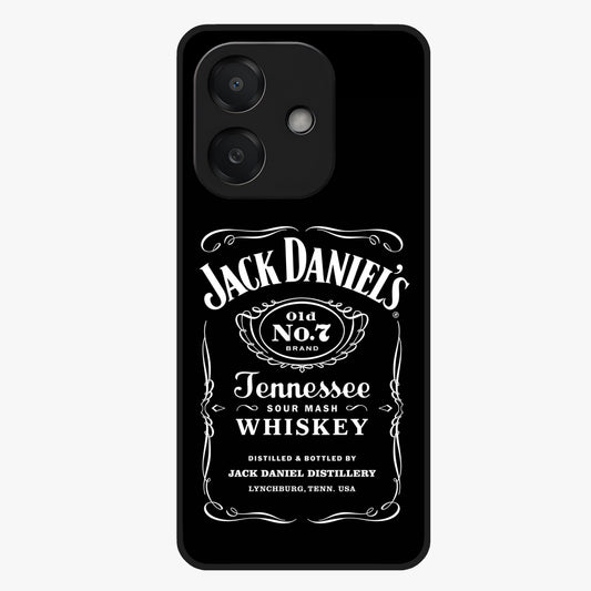 Vintage Whiskey Heritage Glass Case showing flat back view with classic whiskey inspired artwork and glossy glass finish.
