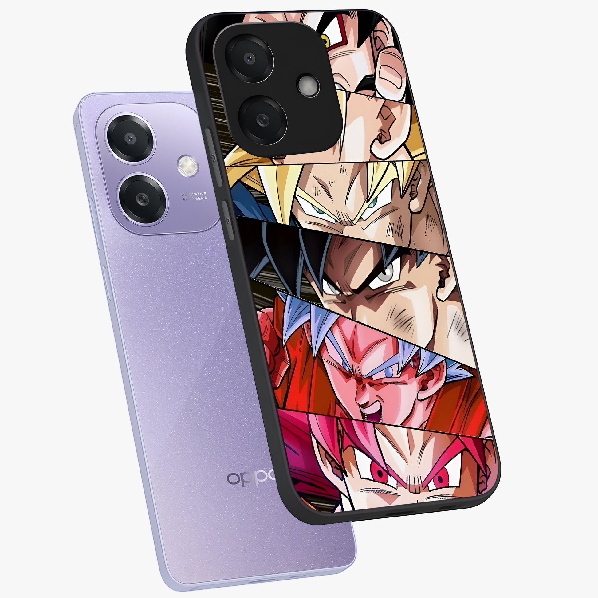 Anime Character Glass Case displayed in angled mockup highlighting colorful anime character illustration.