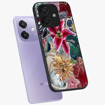 Beaded Garden Fantasy Glass Case displayed in angled mockup highlighting fantasy inspired floral bead pattern.