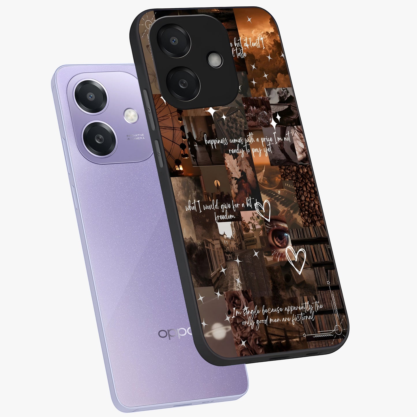 Bittersweet Aesthetic Chaos Glass Case displayed in angled mockup highlighting expressive abstract artwork and edgy aesthetic theme.