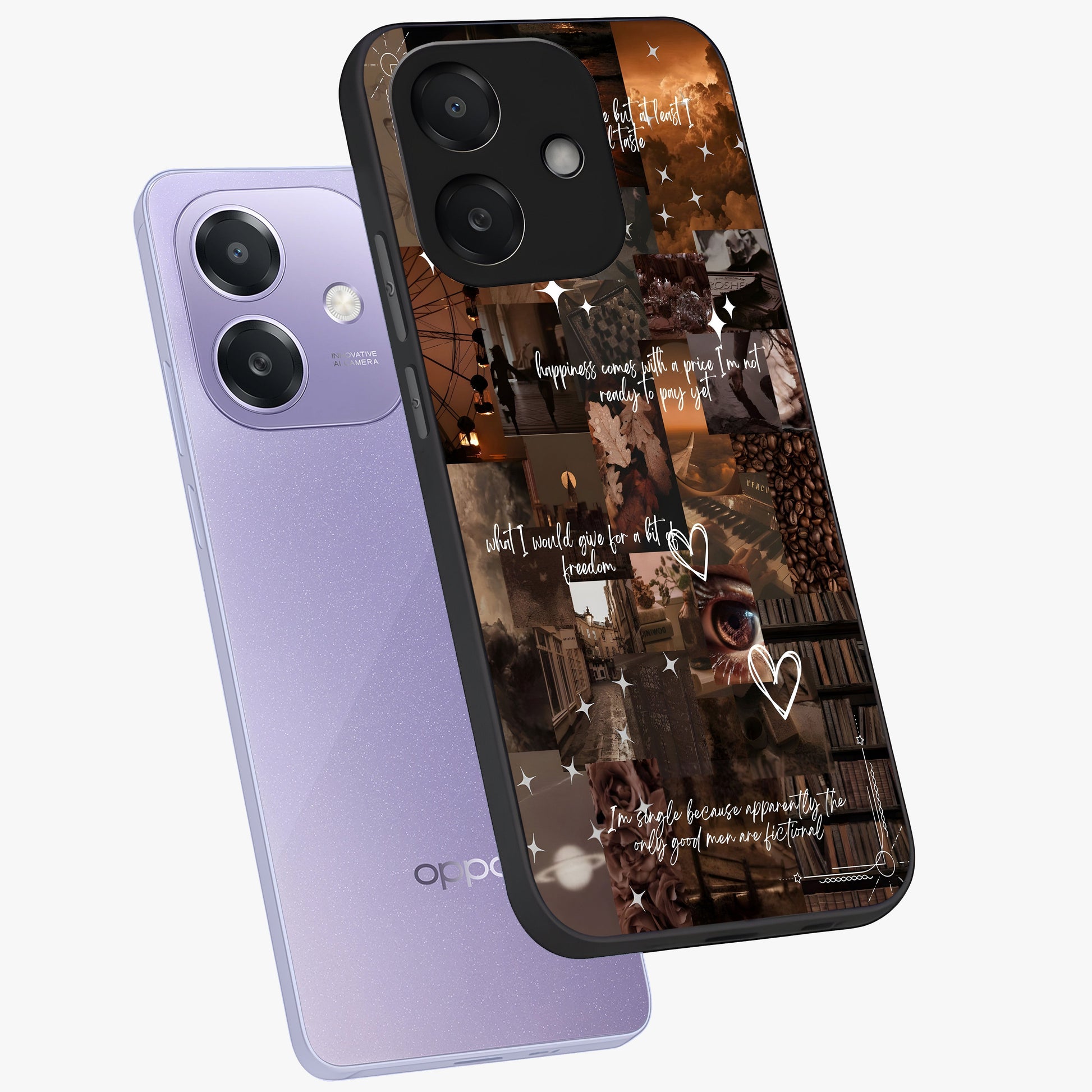 Bittersweet Aesthetic Chaos Glass Case displayed in angled mockup highlighting expressive abstract artwork and edgy aesthetic theme.