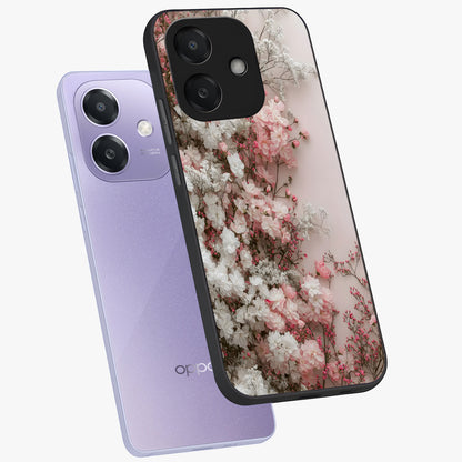 Blush Blossom Cloud Glass Case displayed in angled mockup highlighting soft cloud and blossom design with pastel aesthetic.