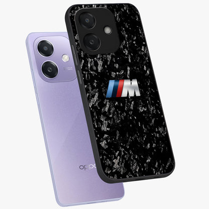 Carbon Speed Mark Glass Case displayed in angled mockup highlighting racing inspired carbon design and sleek aesthetic style.