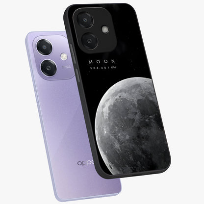 Cosmic Moon Glow Glass Case displayed in angled mockup highlighting celestial moon design with cosmic aesthetic theme.