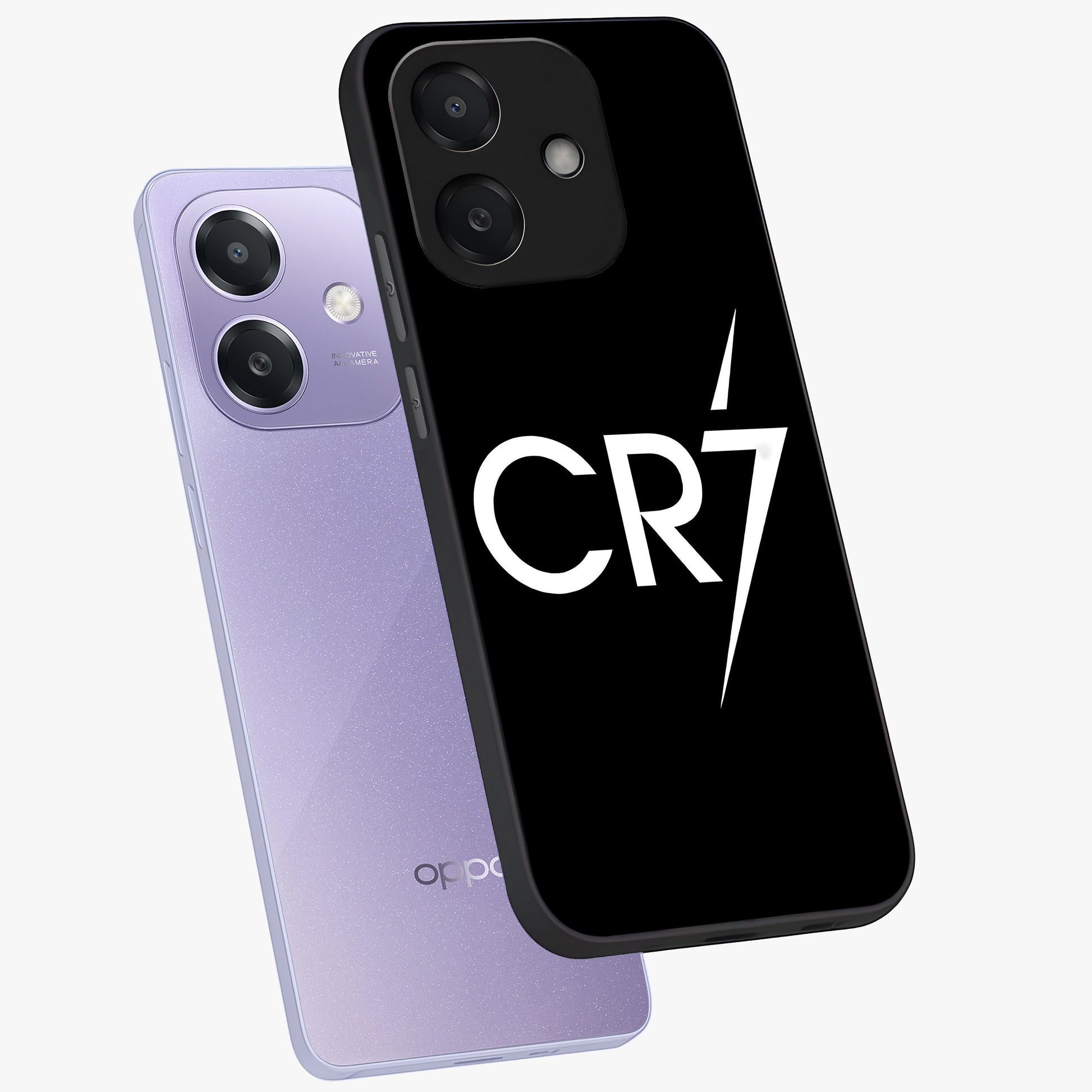 Cr7 Elite Strike Glass Case displayed in angled mockup highlighting powerful sports graphic with bold athletic theme.