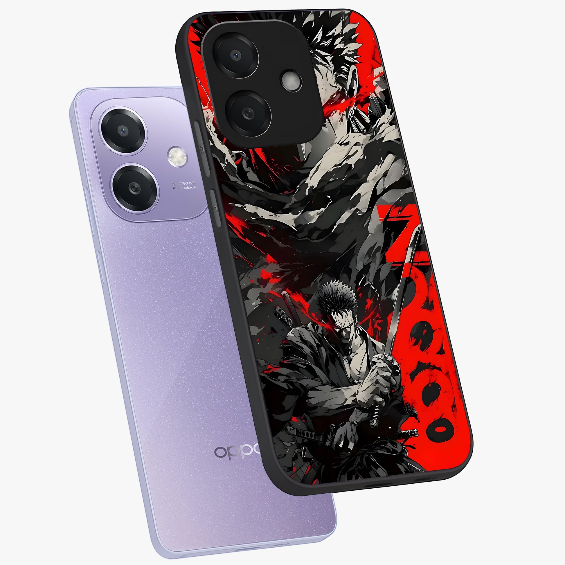 Demon Sword Resolve Glass Case displayed in angled mockup highlighting powerful demon sword illustration with dark fantasy aesthetic.