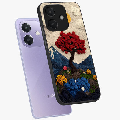 Eternal Nature Tapestry Glass Case displayed in angled mockup highlighting detailed botanical pattern with artistic aesthetic.